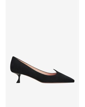 Roger Vivier I Love 45 Suede Pumps - Black