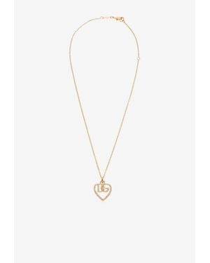Dolce & Gabbana Dg Heart Pendant Necklace - White