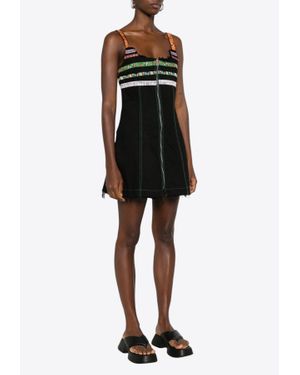 Cormio Lindsey Sleeveless Denim Mini Dress - Black