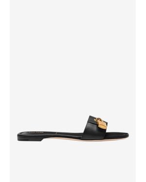 Tom Ford Leather Padlock Slide - White