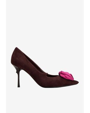 Roger Vivier Rose Vivier 85 Suede Pumps - Brown
