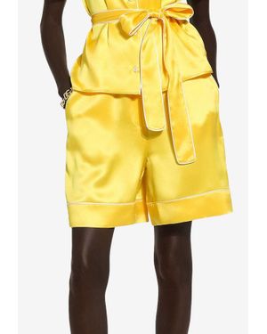 Dolce & Gabbana Silk Pajama Shorts - Yellow