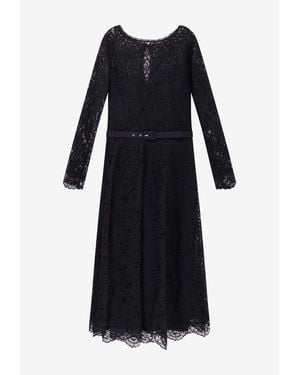 La Petite Robe Di Chiara Boni Ginogi Midi Lace Belted Dress - Black