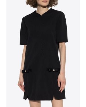 Versace Gianni Ribbon Wool Mini Dress - Black