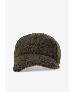 Miu Miu Fleece Baseball Cap - Green
