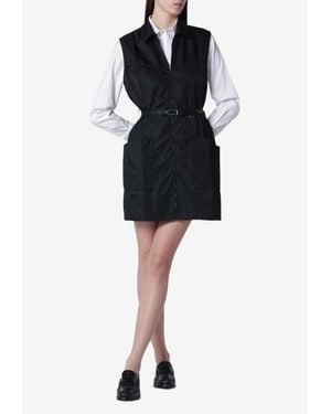 Prada Midi Zip-Up Dress - Black