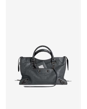 Balenciaga Medium Le City Leather Top Handle Bag - Grey