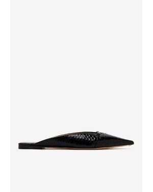Tom Ford Julianne Patent Python-Printed Mules - White
