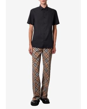 Burberry Embroidered Ekd Short-Sleeved Shirt - Black