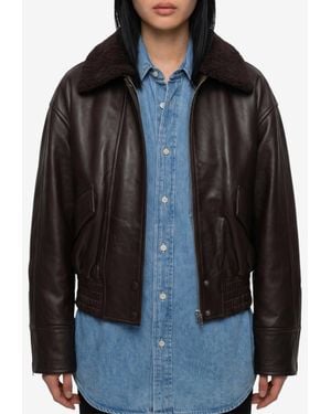 IVY & OAK Lolaila Lane Leather Bomber Jacket - Black