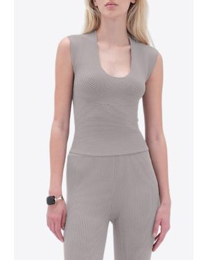 Remain Rib Knit Sleeveless Top - Purple