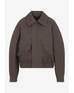 Lemaire Short Workwear Jacket With Elastic-Waistband - Brown