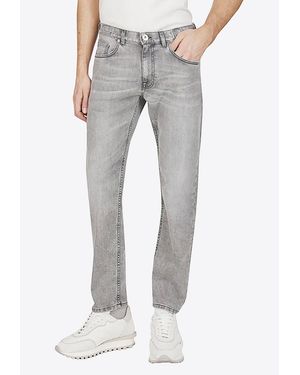 Eleventy Washed Straight-Leg Jeans - Gray