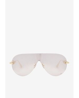 Dior Cd Chain Mask Sunglasses - Metallic