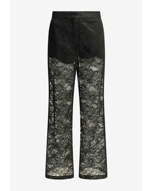 Sportmax Afoso Floral Lace Pants - Black