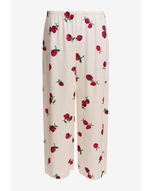 KHAITE Mindy Raspberries Print Pants - Pink