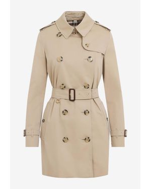 Burberry Kensington Heritage Short Trench Coat - Natural