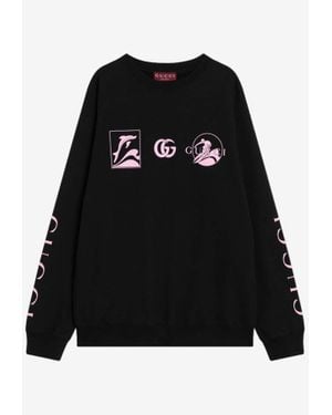 Gucci Graphic Print Logo Sweatshirt - Black