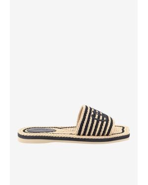 Chloé Sand Woven Flat Sandals - White
