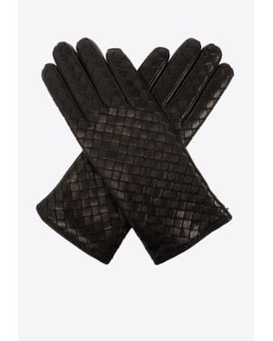 Bottega Veneta Intrecciato Leather Gloves - Black