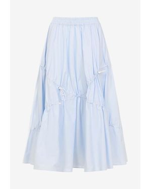 Moschino Drawstring Flared Midi Skirt - White