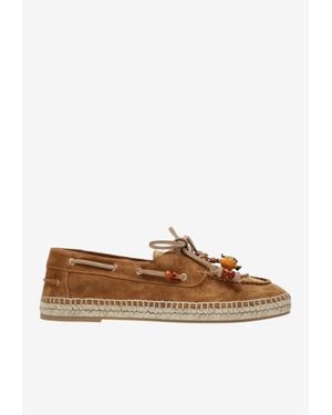 Aquazzura Seafarer Suede Espadrilles - Brown