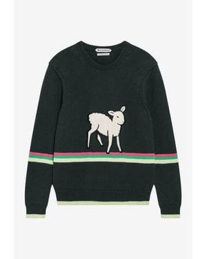 JW Anderson Sheep Embroidered Jumper - Black