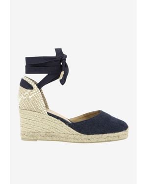 Castañer Carina 70 Wedge Espadrilles - Blue