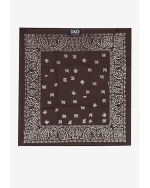 Dolce & Gabbana Paisley Print Square Scarf - Black