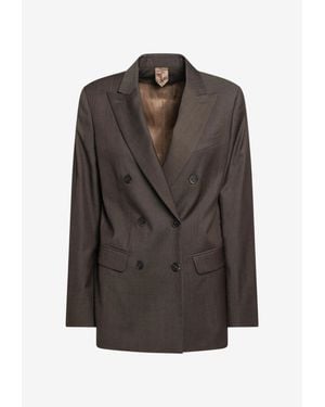 Max Mara Unione Double-Breasted Tailored Blazer - Brown
