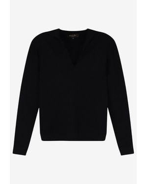 Loro Piana Siena Silk-Blend Polo Sweater - Black