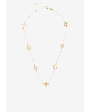 Tory Burch Forget Me Not Logo Charm Necklace - White
