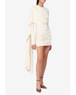 ANDAMANE Xenia Ruched Mini Dress - White