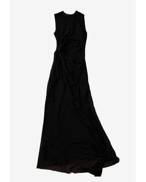Ann Demeulemeester Leah Asymmetric Maxi Dress - Black