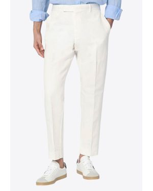 PT Torino Linen-Blend Straight-Leg Pants - White