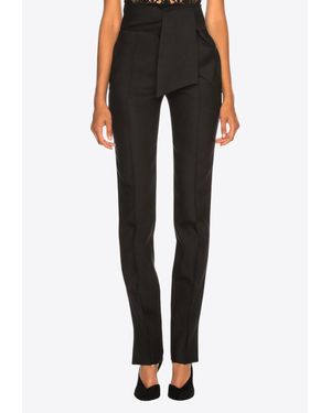 Valentino Oversized Bow Belt Tailored Pants - Black
