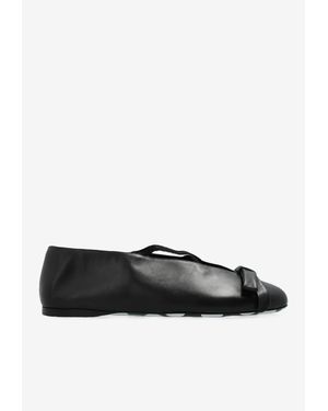 Moschino Leather Ballet Flats - Black