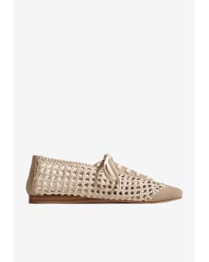 Hereu Portiu Woven Lace-Up Shoes - White