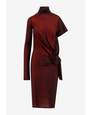 Maison Margiela Asymmetric Draped Midi Dress - Red