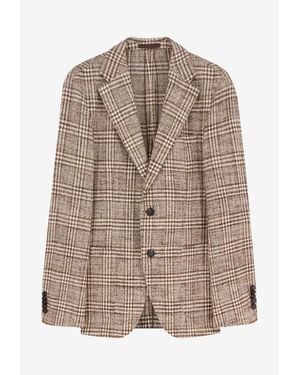 BOSS Heston Madras Check Blazer - Brown