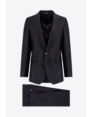 Dolce & Gabbana Single-Breasted Silk Suit - Blue