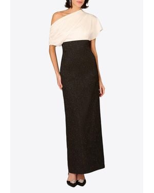Aidan Mattox Jacquard Maxi Dress - Black