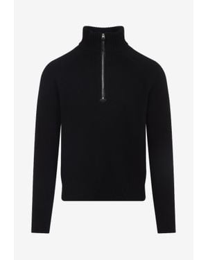 Tom Ford Half Zip Jumper - Black