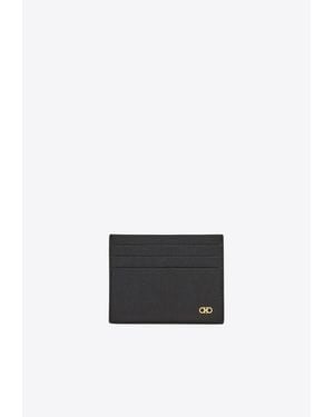 Ferragamo Gancini Grained Leather Cardholder - White