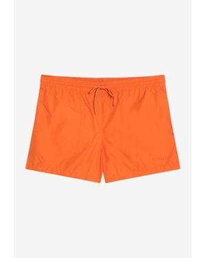 Gucci Logo Embroidered Swim Shorts - Orange