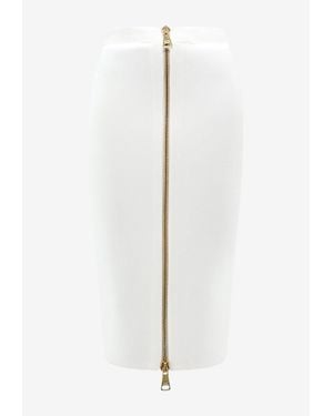 Elisabetta Franchi Zip-Up Knit Skirt - White