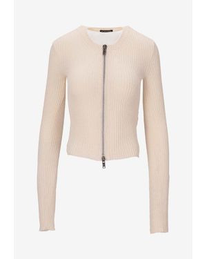 Ann Demeulemeester Terna Wool Zip Cardigan - Natural