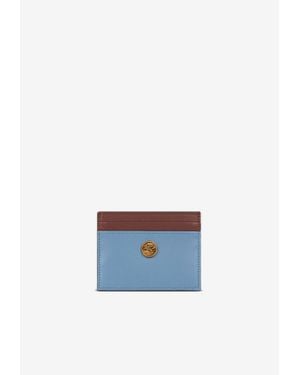 Etro Small Two-Tone Leather Cardholder - Blue