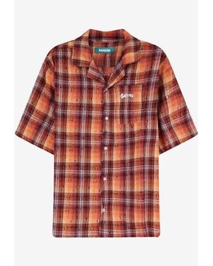 Barrow Plaid Check Vintage Bowling Shirt - Red