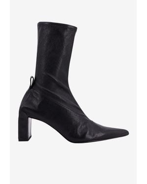 Jil Sander 65 Leather Mid-Calf Boots - Black
